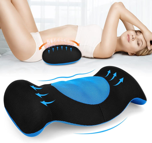 SAHEYER Cuscino lombare Cuscino per schienale ortopedico in memory foam, Cuscino lombare Design ergonomico per letto lombare, divano, sedia, sedia per auto e ufficio, Blu