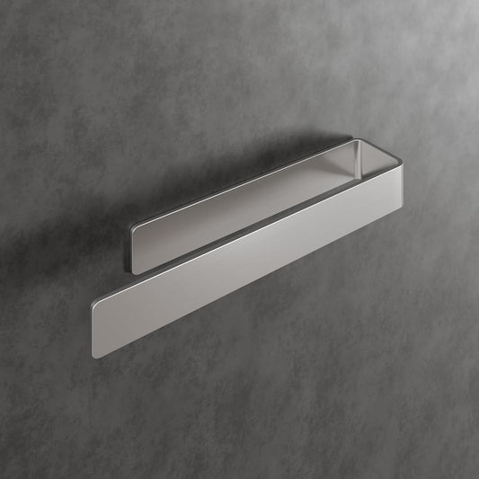 Barra Portasciugamani  Senza Forare - Nastro Adesivo Di Montaggio TESA E Superficie Adesiva Extra Large - Barra Portasciugamani in Acciaio Inox Da Incollare (Acciaio Inox Spazzolato, 22 Cm)