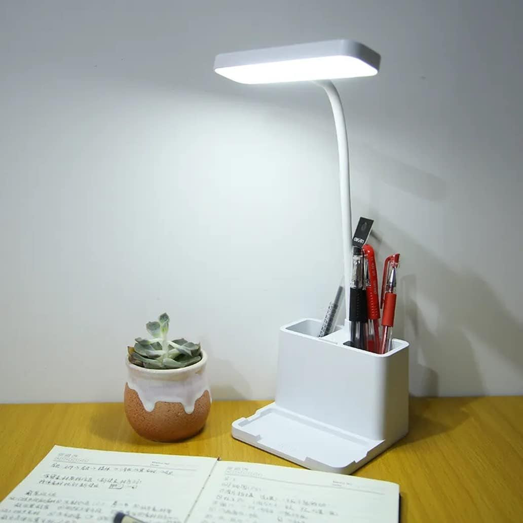 Lampada Da Tavolo Da Comodino a LED, Pieghevole, Senza Fili, Ricaricabile USB Con Porta Penna E Supporto per Smartphone