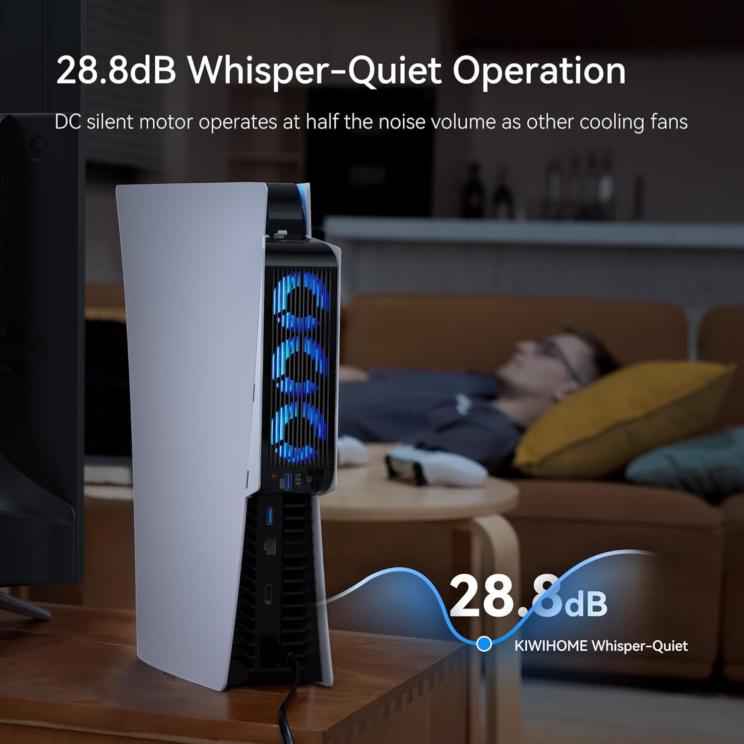 Accessori Di Raffreddamento per PS5, Ventola Di Raffreddamento  PS5 Con LED, Controllo Automatico Della Velocità E Hub USB 3.0 per Dischi PS5 Ed Edizione Digitale, Non per PS5 Slim (Bianco)