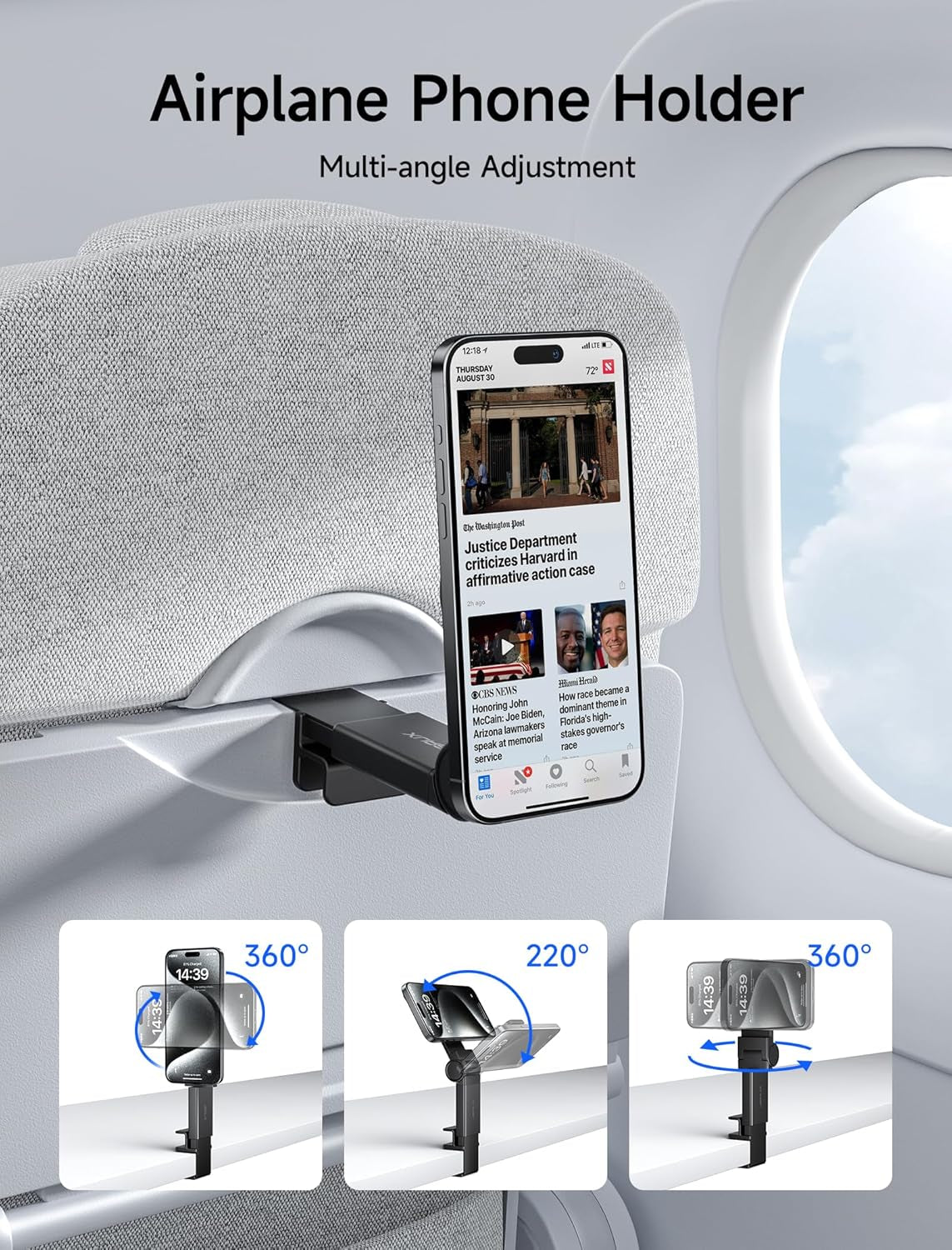 Compatibile Con Magsafe Porta Cellulare per Aereo, Accessori Magnetici Da Viaggio per Aereo, Porta Cellulare per Aereo, Elementi Essenziali Da Viaggio per Volare per Iphone 15 14 13