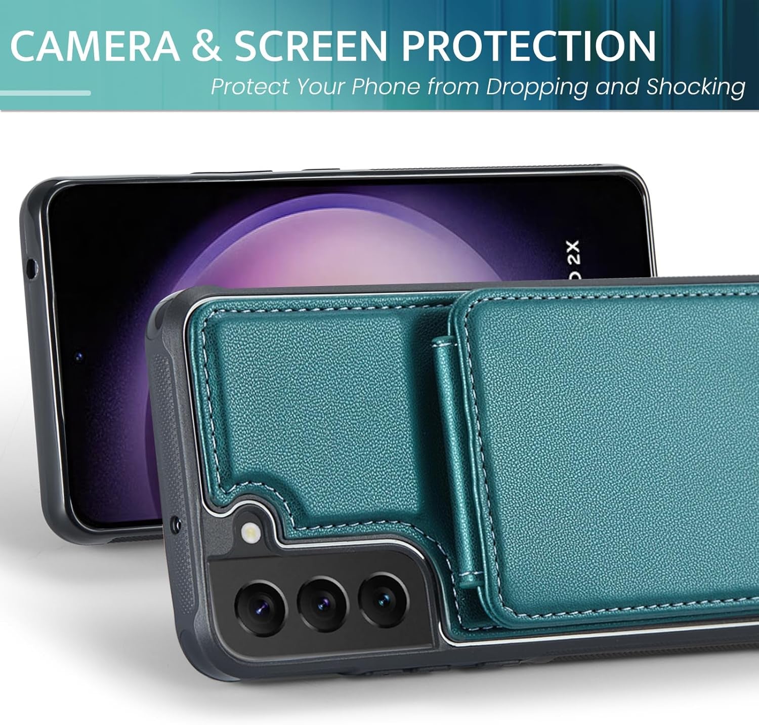 Custodia a Portafoglio per Galaxy S23 plus Con Blocco RFID, Antiurto [Pelle PU Di Alta Qualità] [Slot per Schede] [Chiusura Magnetica] Custodia a Portafoglio Verticale in Pelle Compatibile Per