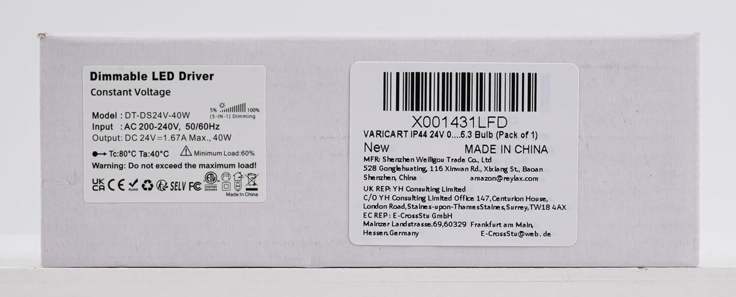 24V Alimentatore Dimmerabile TRIAC 40W 1.66A, Tensione Costante Trasformatore 180-240V AC Commutazione LED Driver Luci LED Adattatore per Strisce LED, Luce Dell'Armadio E G4 MR11 MR16