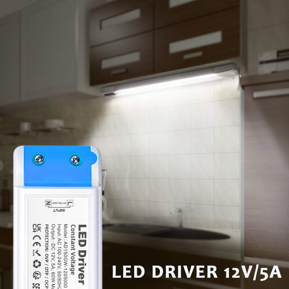 Trasformatore LED 60W LED Driver 5A LED Trasformatori 12V Alimentatore Convertitore LED per Bassa Tensione Striscia Lampadina MR16 GU5.3 MR11 G4(Prodotti per Illuminazione a Tensione Costante)