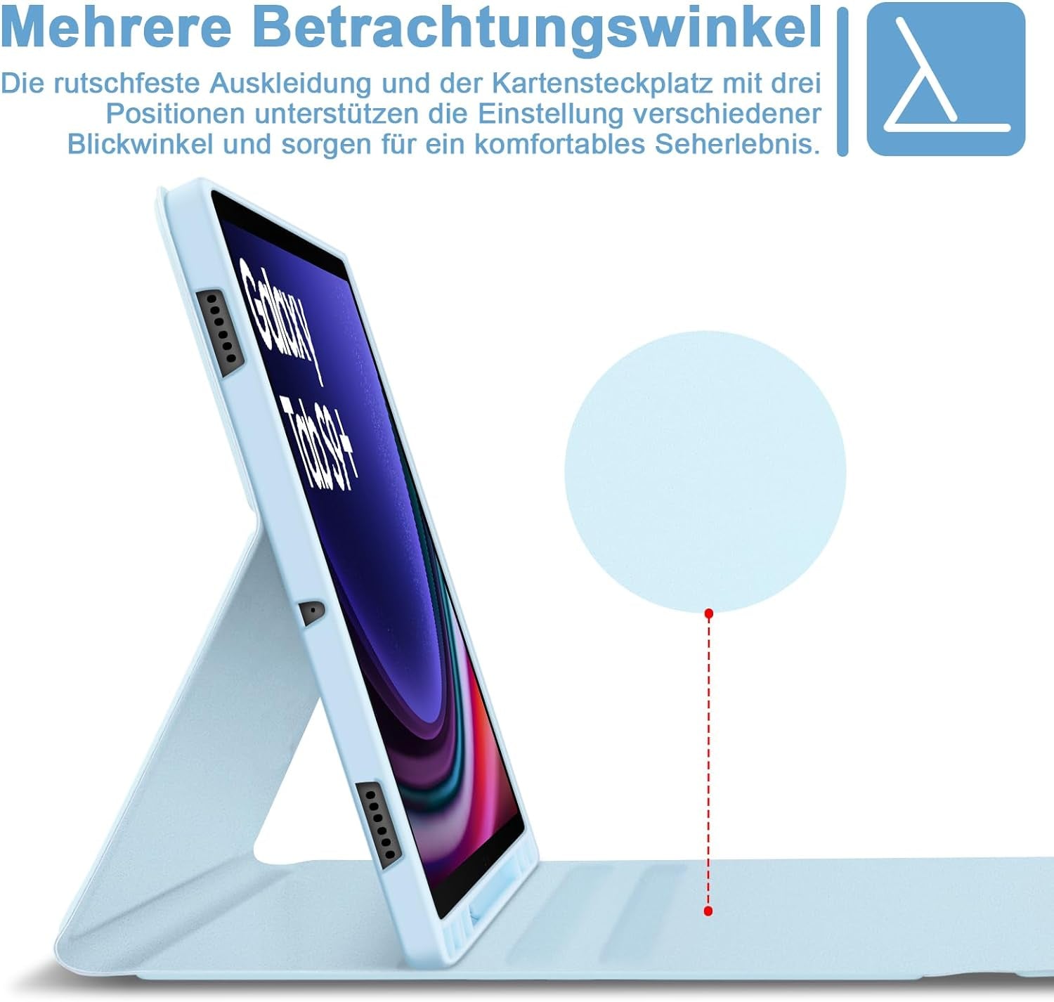 Tastiera Retroilluminata per Samsung Galaxy Tab S9+/S9 plus 12,4" 2023, QWERTZ Tastiera Retroilluminata Rimovibile Con Custodia per Galaxy Tab S9+ 12,4" 2023 (SM-X810/X816/X818), Blu