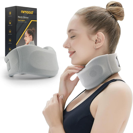 Collare Cervicale Morbido, Collo E Sostegno, Mantiene Le Vertebre Stabili E Allineate per Alleviare La Pressione Della Colonna Vertebrale Cervicale per Donne, Uomini, Supporto Ortopedico, L-Grigio