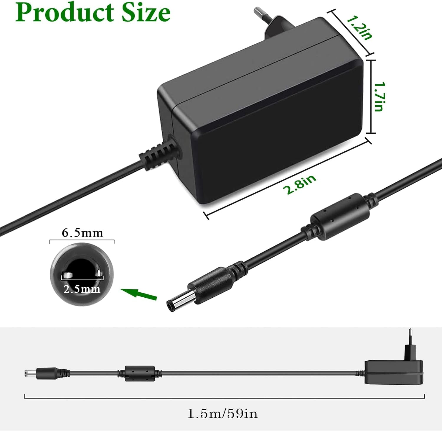 30W Cavo Adattatore Di Alimentazione Echo per Amazon Echo 3Rd Gen, Echo 4Th Gen, Echo plus 2Nd Gen, Echo Show 2Nd Gen, Echo Show 8, Echo Show 10 3Rd Gen