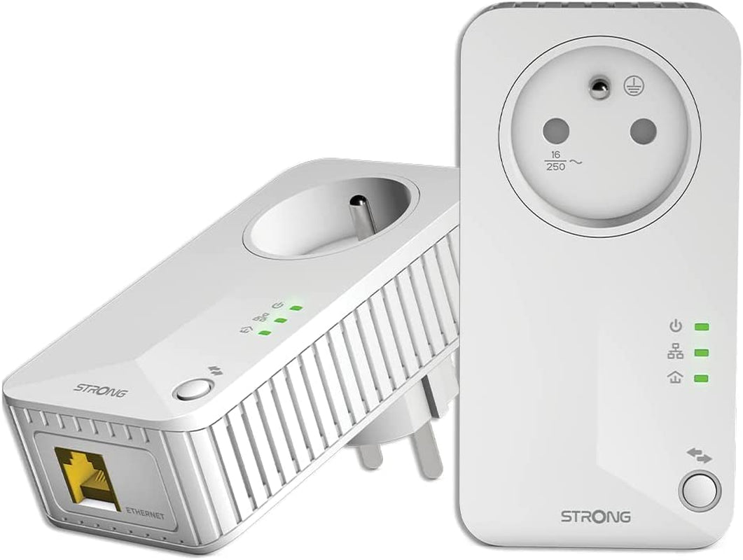 Confezione Da 2 Prese CPL Da 600 Mbps, Presa Filtrata E Porta Ethernet, Compatibile Con Box Internet, Ideale per Multitv, Nessuna Configurazione, Pronta All'Uso (2 CPL600 Mbt/Porta RJ45)