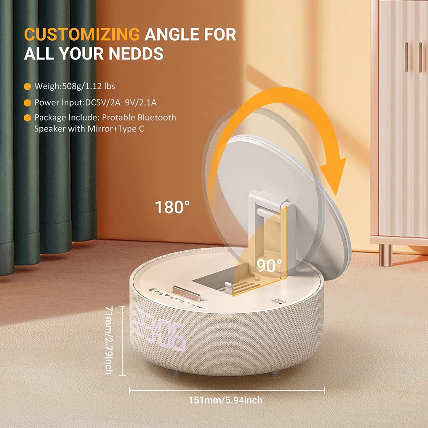 Regali Di Compleanno per Donne, Caricabatterie Wireless 6 in 1 Con Luci a Specchio, Sveglia, Altoparlante Bluetooth, Supporto per Telefono, Regali Di Ringraziamento per Donne Mamma Fidanzata