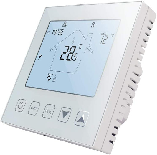 Intelligente Termostato Wifi Riscaldamento a Pavimento Elettrico 16A Alexa Google Assistant Compatibile Con Sonda, Programmabile Termostato Ambiente Da Parete Smart Life Tuya App Controllo