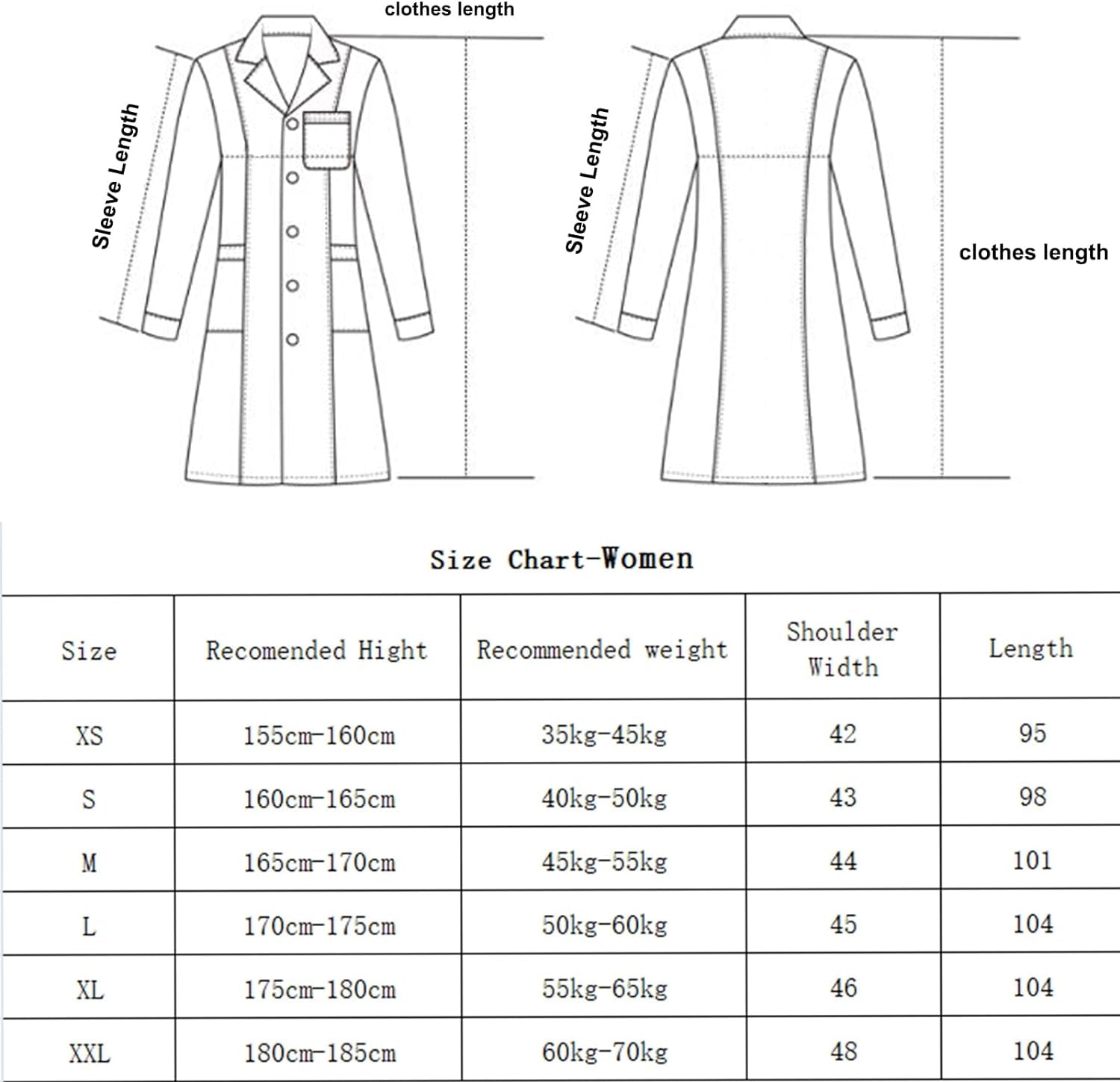 Camice Da Laboratorio Donna Bianco Abbigliamento Da Lavoro E Divise Cappotto per Chimico,Scolastico,Studenti,Scientifico,Dental Clinic