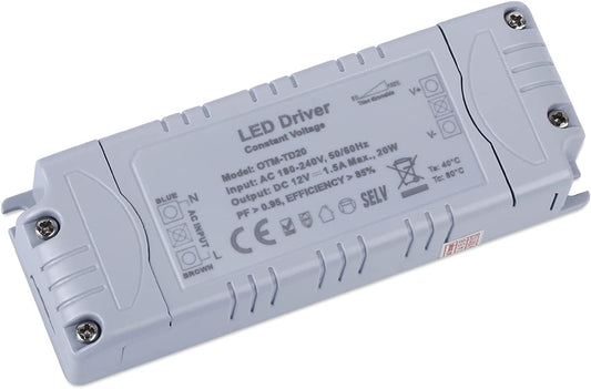 Alimentatore 12V IP44 1.66A 20W TRIAC Dimmerabile LED Driver, Trasformatore AC 180-240V a CC 12V, Tensione Costante Convertitore Elettronico per Di MR11 G4 MR16 Lampada Ring E Lampadine a LED