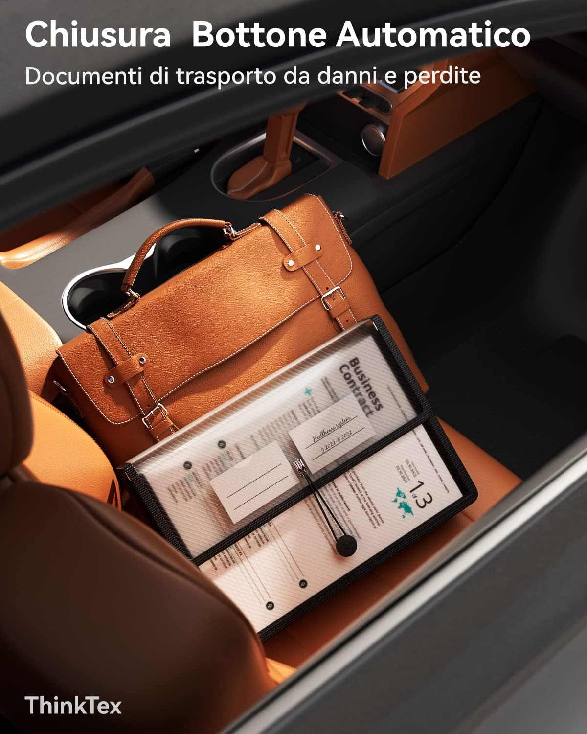 A4 Cartella Di Plastica, Organizer Senza Divisori Con Espansione Di 6 Cm, Etichette E Trasparenze, Chiusura Con Bottone a Pressione, 3 Pz.