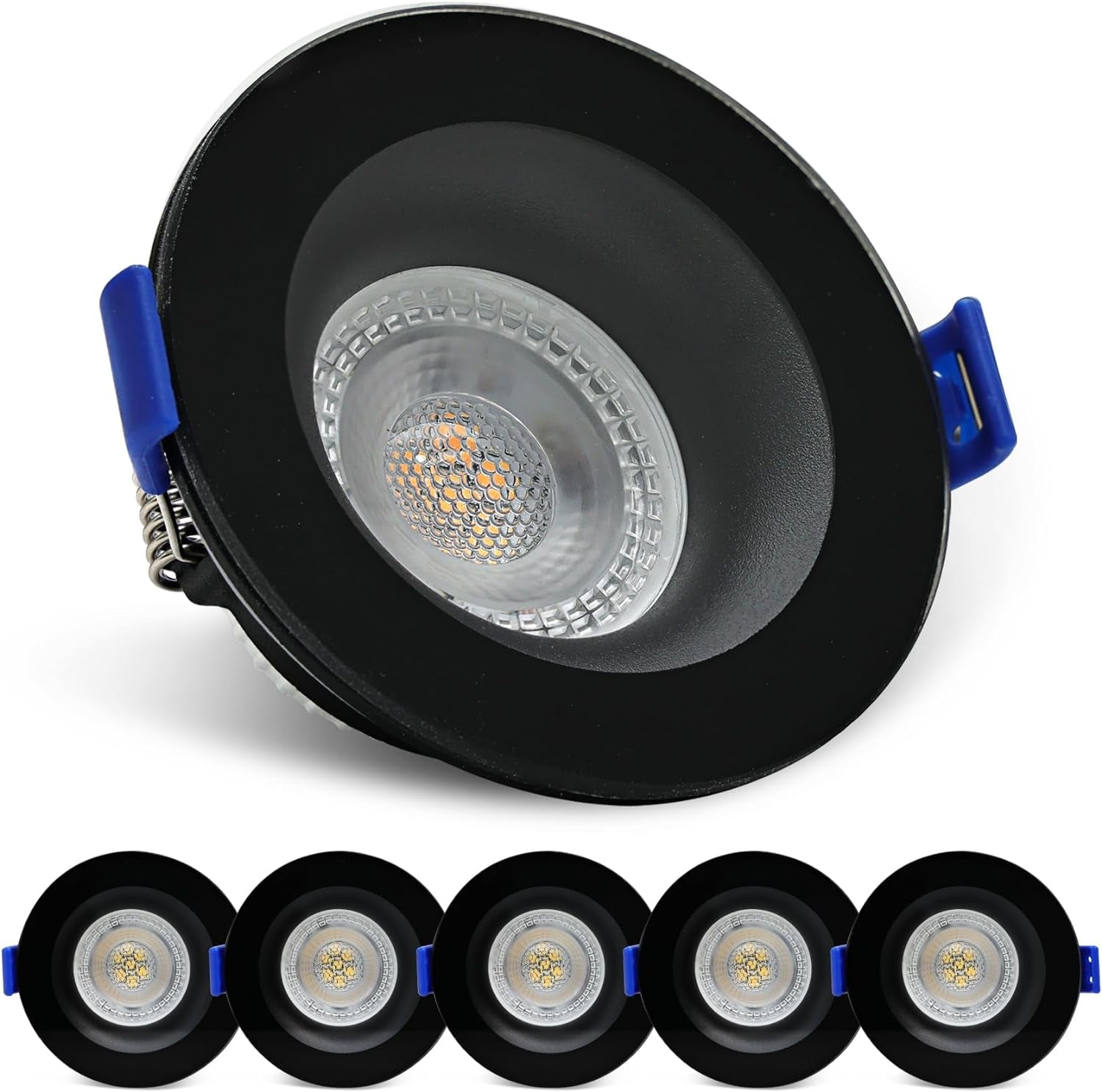 Faretti LED Da Incasso per Mobili,5W 230V 500LM Luci Da Soffitto Interno,Luce Calda 3000K Faretto Led Incasso Bagno IP65, Ø68Mm,Adatto per Bagni Umidi, Interni Vari, Ecc.Nero Set Di 6