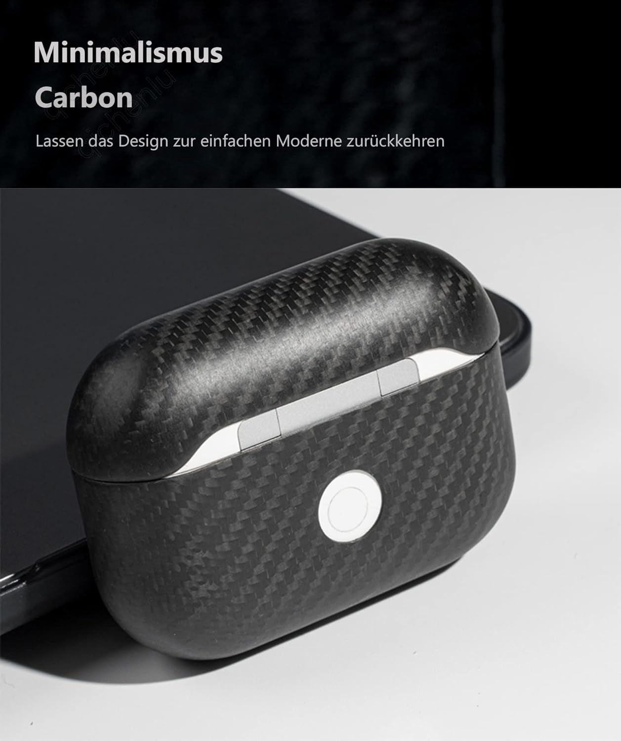 [Estremamente Sottile] Custodia in Carbonio Nero Opaco Compatibile Con Airpods 3, Resistente Ai Graffi, Compatibile Con Airpods 3 Custodia Di Ricarica Wireless