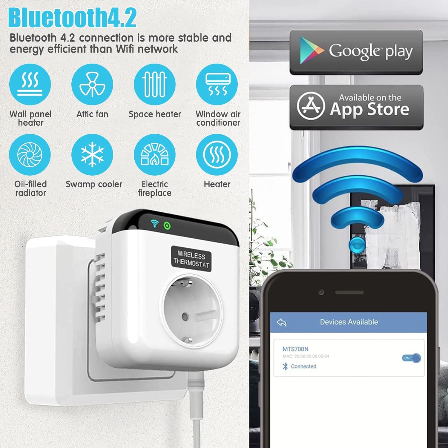 Presa Intelligente Wifi 15A Smart Plug, Presa Programmabile Smart WLAN Con Sensore Di Temperatura, Controllo Digitale Wifi, Presa 230 V Con App, Compatibile Con Alexa E Google Assistent
