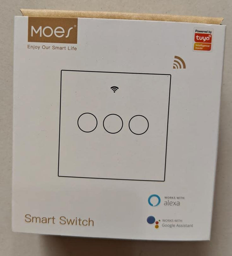 Zigbee Interruttore Intelligente, Richiede Tuya Zigbee HUB, Non Richiede Neutro, Non Richiede Condensatori, Compatibile Con L'App Smart Life Tuya Alexa Google Home, 1 Gang, Bianco