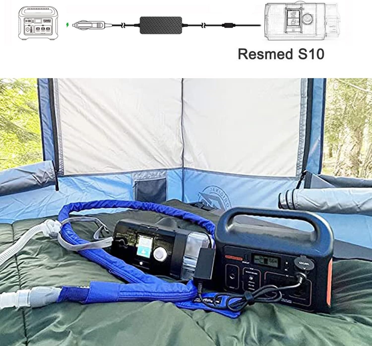 Caricabatterie Da Auto Da 12 V-24 V DC per Resmed S10 Airsense S10 Aircurve CPAP Bipap Machines Resmed S10 DC 24 V 3,75 a 90 W CPAP Bipap Machines, Resmed S10 Serie Docking Station Alimentatore Di