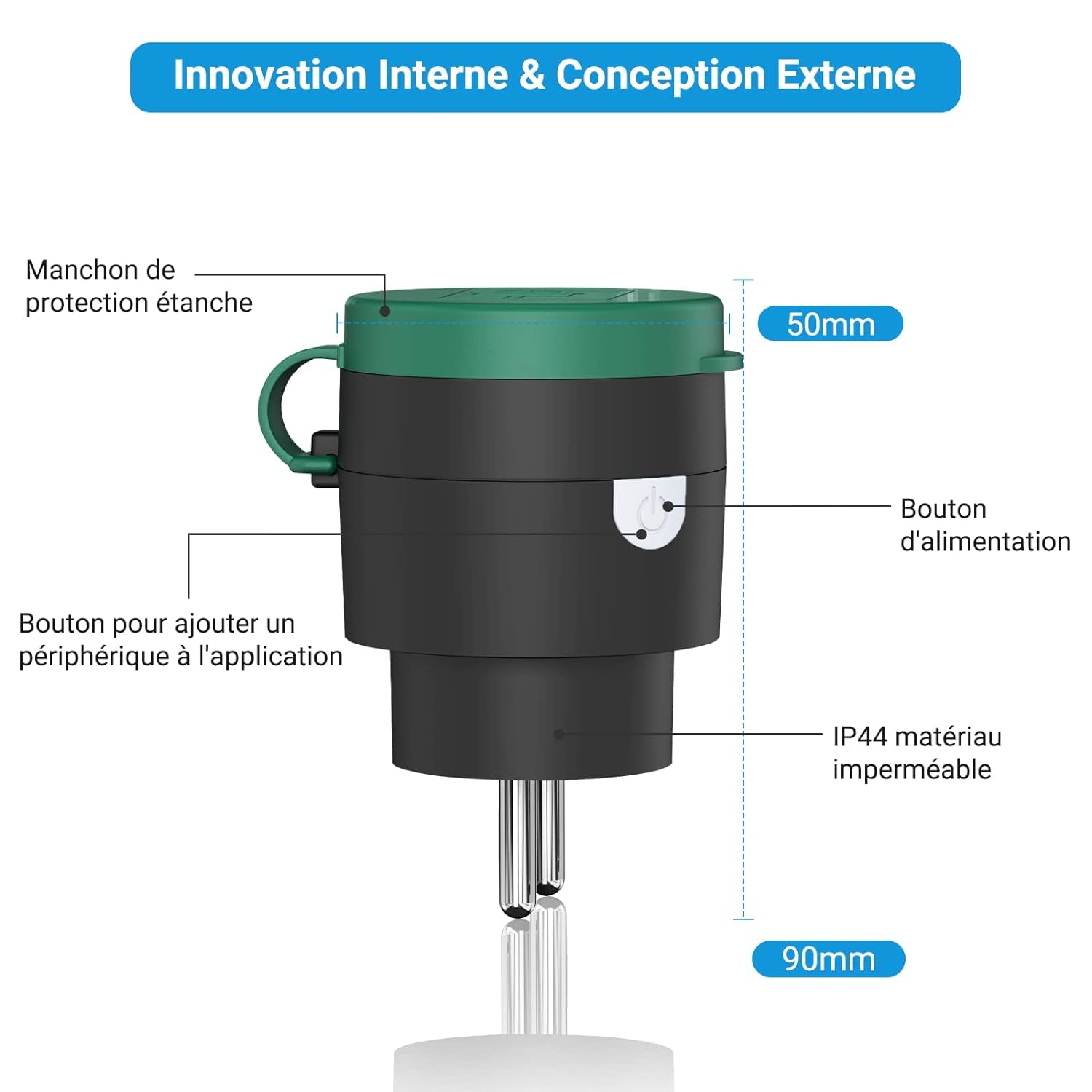 Presa Connessione Wifi 10A, Presa Intelligente Impermeabile Compatibile Con Alexa & Google Home, Funzione Timer, Impermeabile per IP44 Esterno, 2 Pack