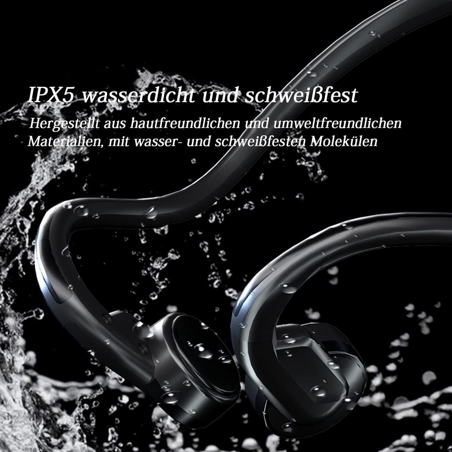 Cuffie a Conduzione Ossea Con Cavo Cuffie Sportive Con Microfono Cablato Cuffie IPX5 Impermeabile Musica Leggera per Corsa, Allenamento, Escursionismo, Guida, Ciclismo (G5-USB-C)