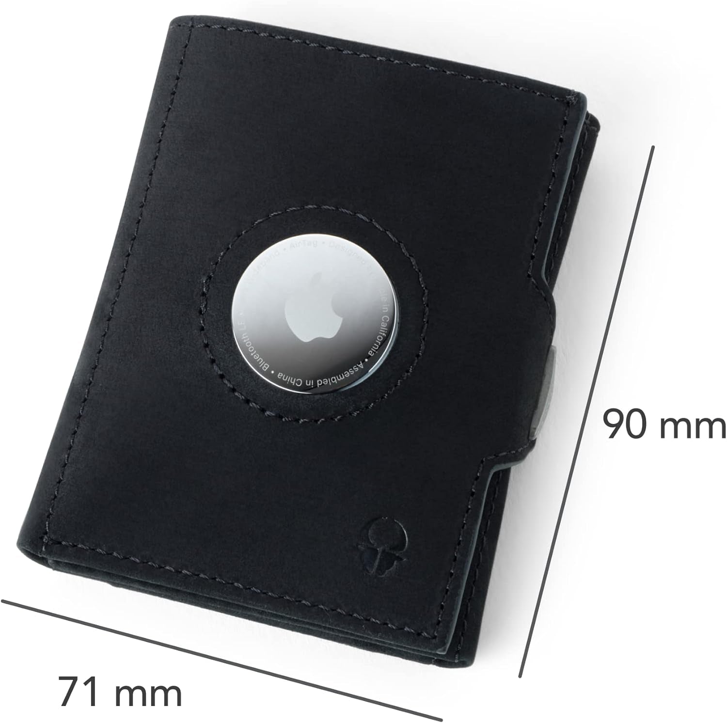 Portafoglio Airtag Da Uomo Con Tasca per Apple Airtag | Portafoglio Smart Uomo Con Portamonete | Portacarte Di Credito Da Uomo in Vera Pelle | Portafoglio Slim| Colore Nero Vintage