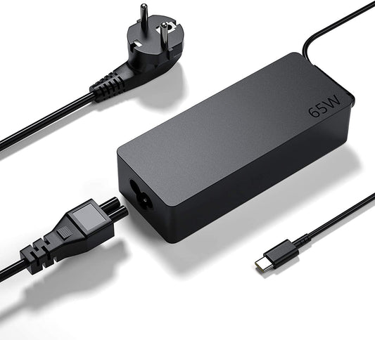 65W USB TYPE-C PD Notebook Alimentatore Caricabatterie per PC Portatile Lenovo Thinkpad X1 Carbon Yoga C740 C930 C940 E595 E485 L480 L580 L490 L590 Macbook 12 A1534 Laptop Caricatore Adattatore