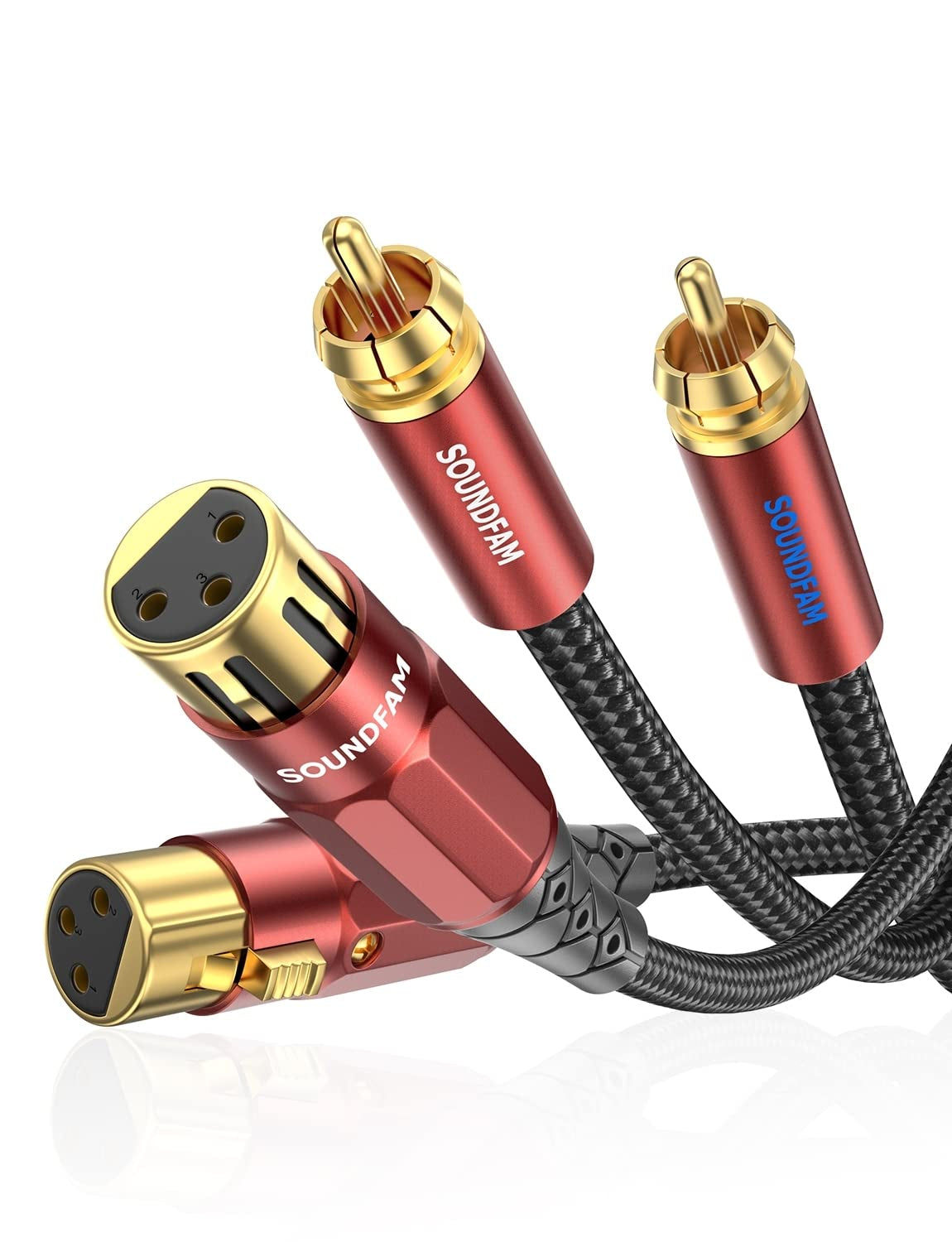 Cavo Femmina XLR a RCA 2 M, Premium 2 XLR Femmina a 3 RCA Maschio Cavo Di Collegamento