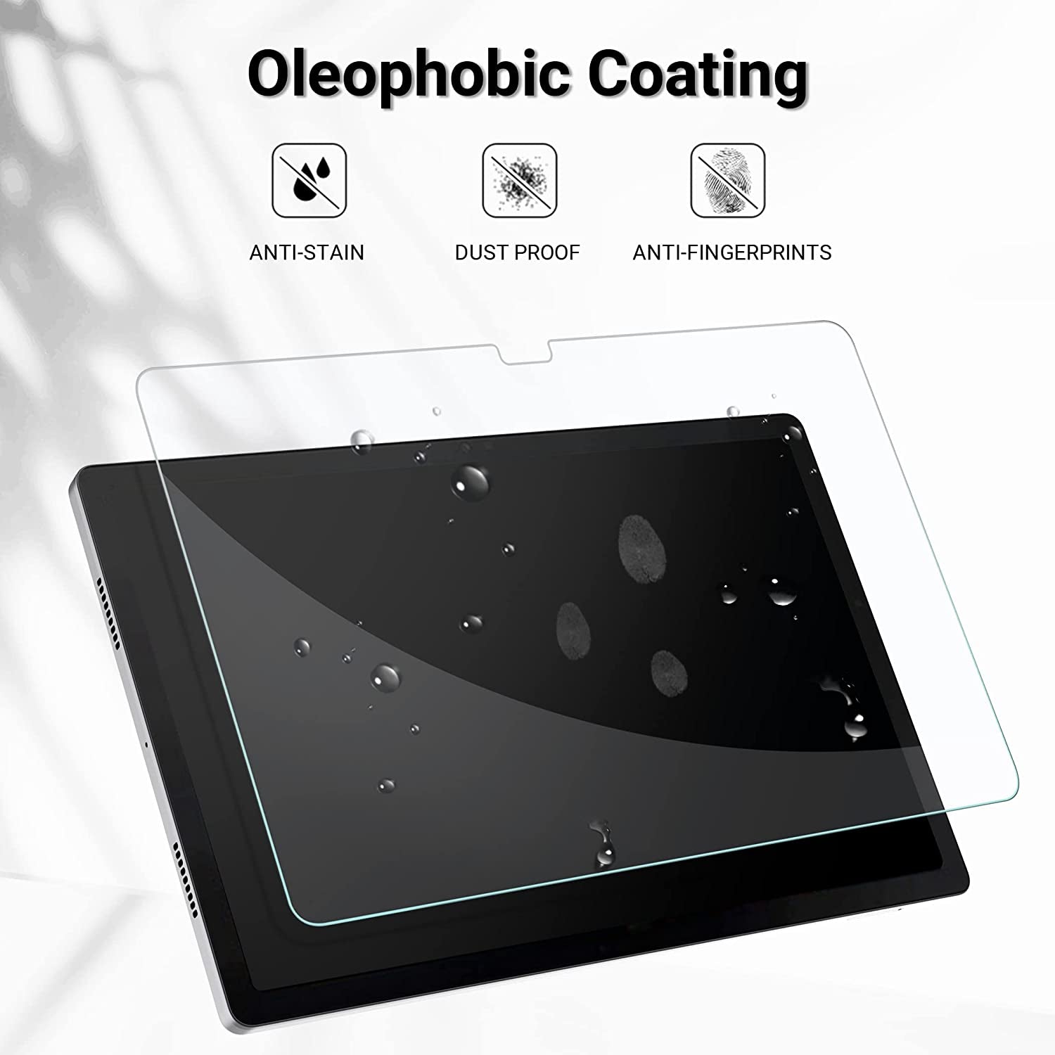 Custodia per Tastiera Compatibile Con Samsung Galaxy Tab A8 10.5 2021 (SM-X205N/X200N) Con Vetro Temperato, Tastiera Illuminata, Senza Fili, Bluetooth Rimovibile, Colore: Nero