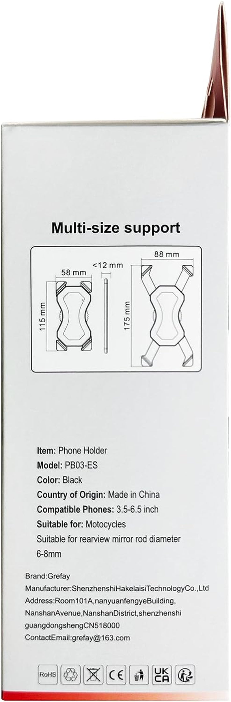 Motociclo Supporto per Smartphone per Telefono Moto Supporti Specchietto Retrovisore Con 360° Rotazione per Smartphone Da 3.5-6.5 Pollici