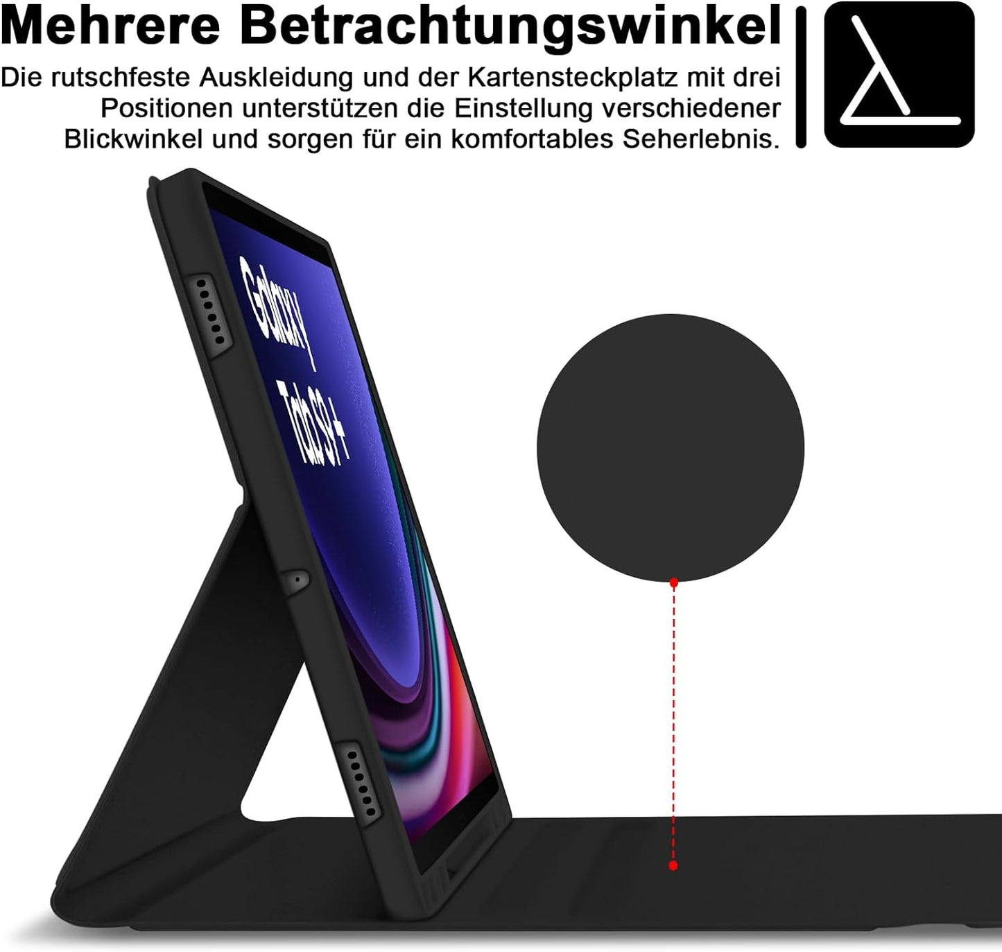 Tastiera Retroilluminata per Samsung Galaxy Tab S9+/S9 plus 12,4" 2023, QWERTZ Tastiera Retroilluminata Rimovibile Con Custodia per Galaxy Tab S9+ 12,4" 2023 (SM-X810/X816/X818), Nero