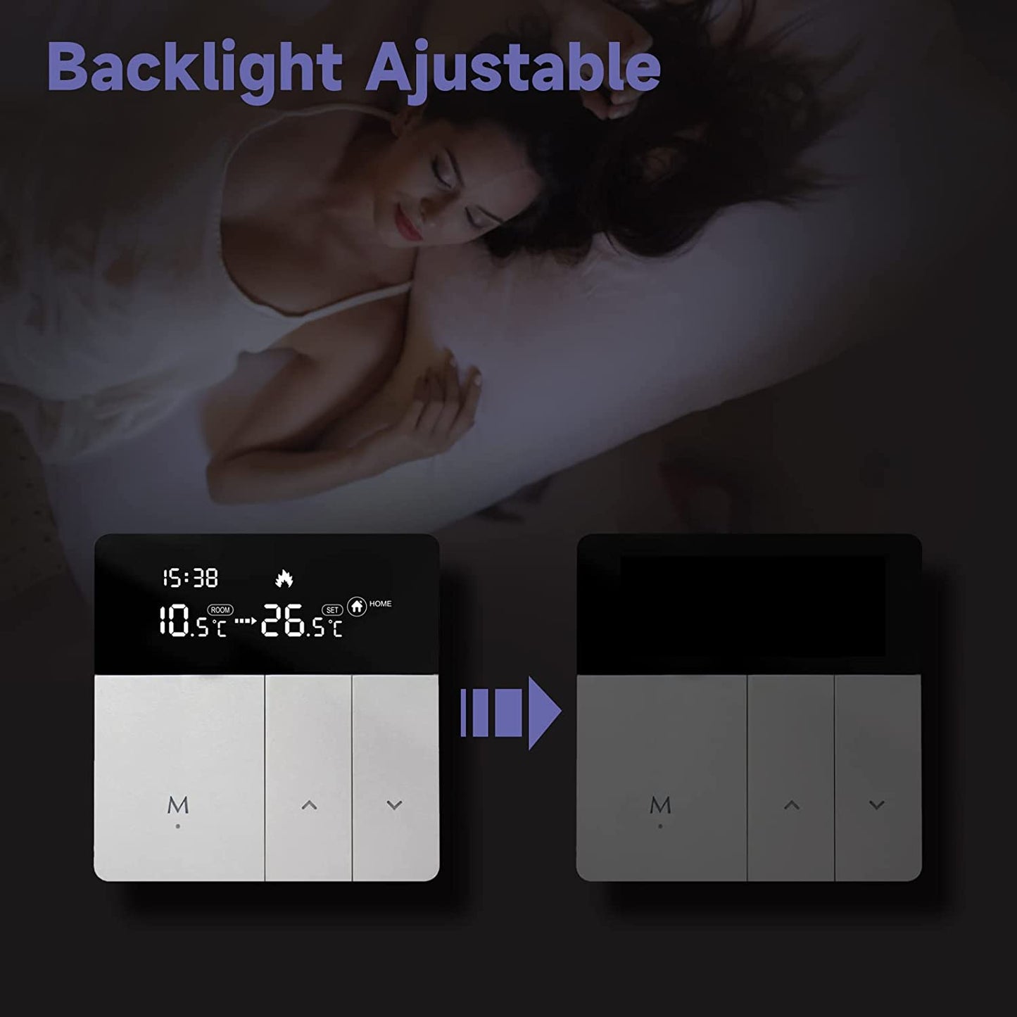 Beok Tuya Termostati Intelligenti Termostato Di Riscaldamento Termostato Ambiente Termostato Wifi Termostato Intelligente Da Parete per Riscaldamento Dell'Acqua Compatibile Alexa, Google 3A TGP53WIFI
