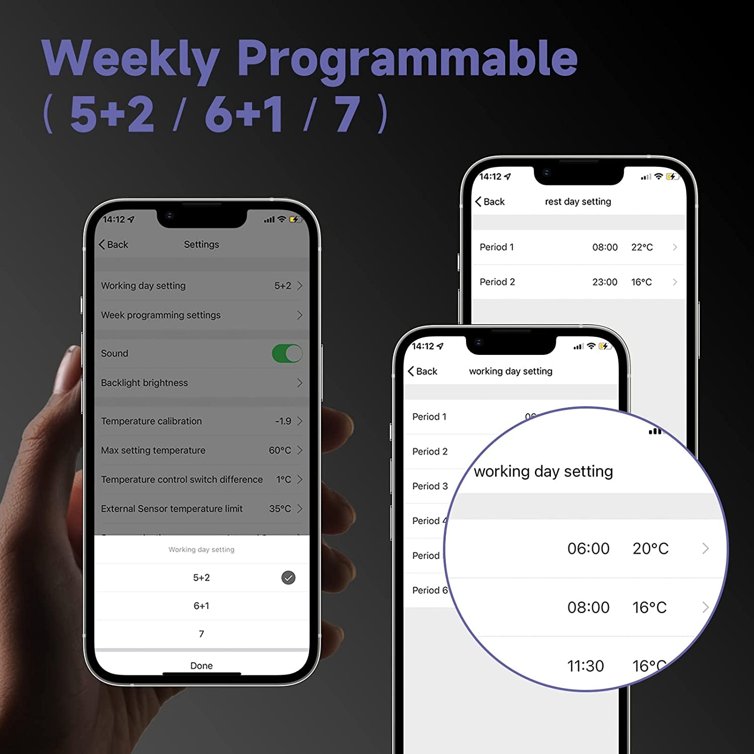 Beok Tuya Termostati Intelligenti Termostato Di Riscaldamento Termostato Ambiente Termostato Wifi Termostato Intelligente Da Parete per Riscaldamento Dell'Acqua Compatibile Alexa, Google 3A TGP53WIFI
