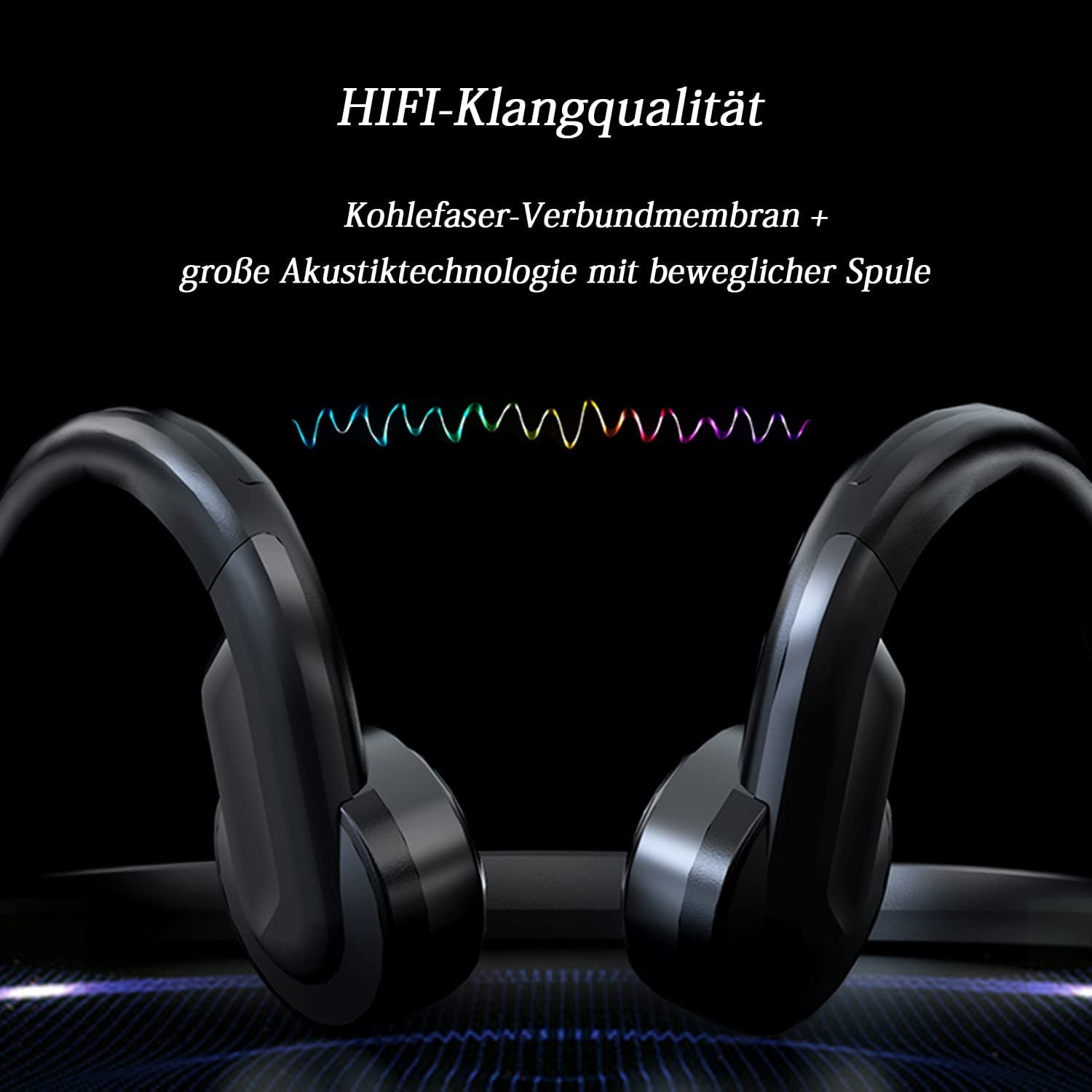 Cuffie a Conduzione Ossea Con Cavo Cuffie Sportive Con Microfono Cablato Cuffie IPX5 Impermeabile Musica Leggera per Corsa, Allenamento, Escursionismo, Guida, Ciclismo (G5-USB-C)