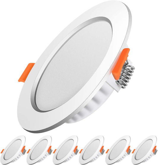 Faretti Led Da Incasso per Cartongesso,5W Equivalenti a 40W,Luce Bianca Calda 2700K Luci Ultrasottili Da Soffitto per Cartongesso Da Interno,Rotondo Métal,Slim Downlights,Foro Φ75-95Mm,Set Da 6