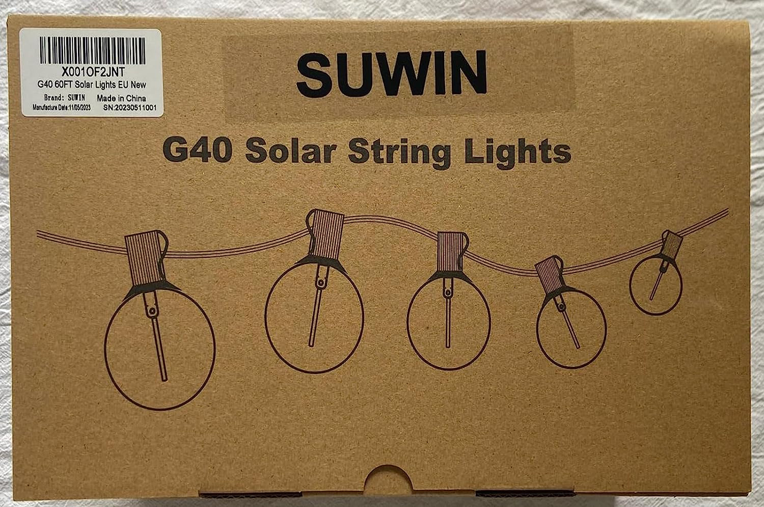 Catena Luminosa Esterno Solare, 18M Luci Stringa Da Esterno Con 30+2 Lampadine LED G40 Bianco Caldo 4 Modalità, Impermeabile IP65 Luci Natale Solare Esterno per Patio, Jardin, Balcon, Fête