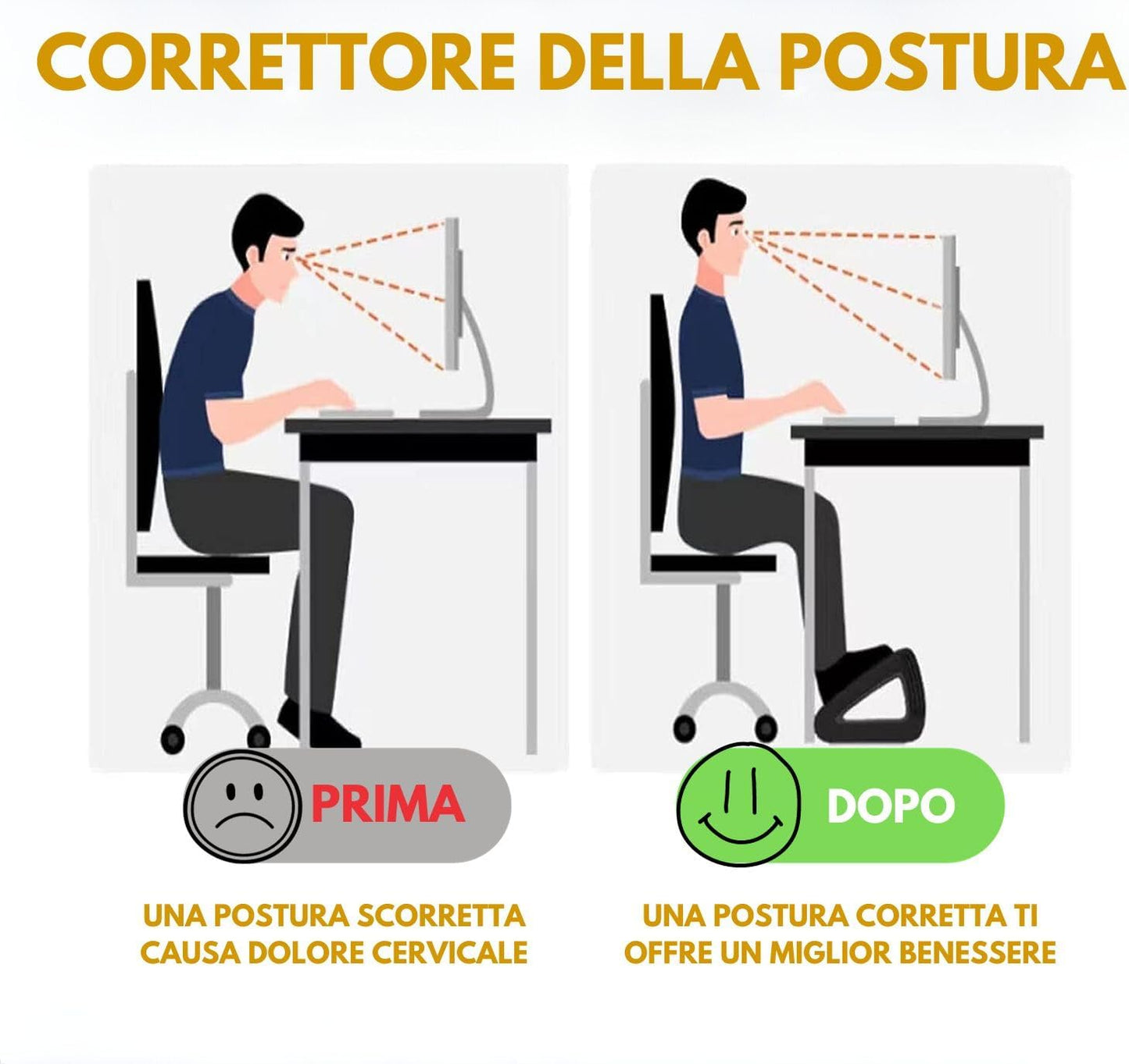 Poggiapiedi Da Ufficio, Poggiapiedi Ergonomico per Scrivania Con Funzione Di Massaggio, Nero