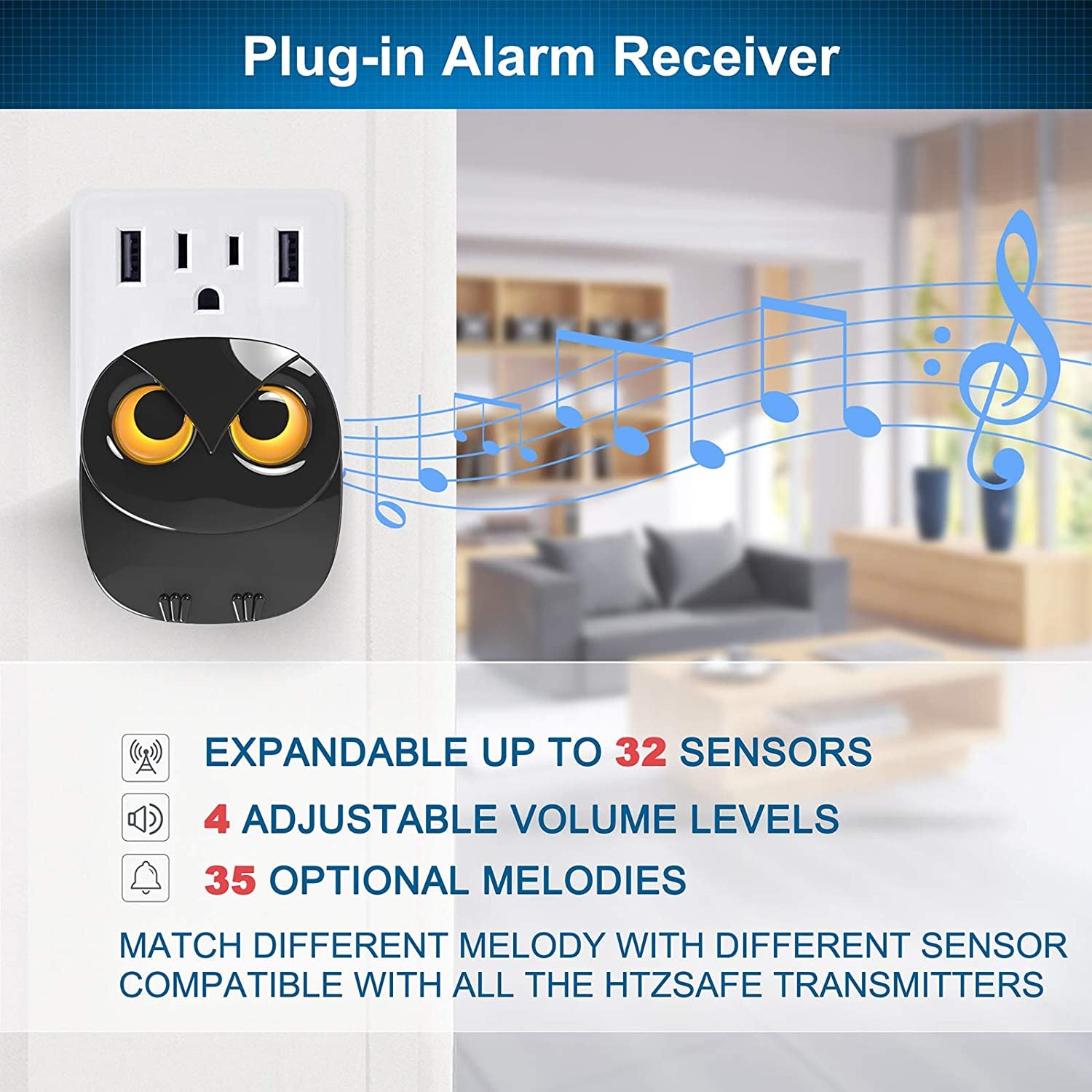 Sistema Di Allarme Wireless a Lunga Portata per Ingresso Di 800 M - Sensore Di Movimento Resistente Alle Intemperie - 1 Ricevitore E 2 Sensore