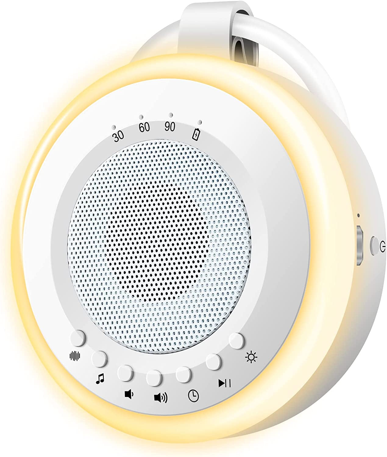 Macchina Rumore Bianco Neonato Portatile:  2 in 1 White Noise Machine Succhietto E Luce Notturna | 20 Suoni Di Ninne Nanne Rilassanti E Suoni Naturali E 3 Impostazioni Del Timer