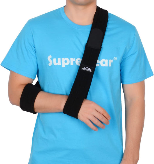Fascia Di Supporto per Braccio, Supporti Reggibraccio Immobilizzatore per Braccio a Tracolla Regolabile Leggero Comodo Traspirante Medica Da Spalla per Feriti Arm/Hand/Gomito - Nero