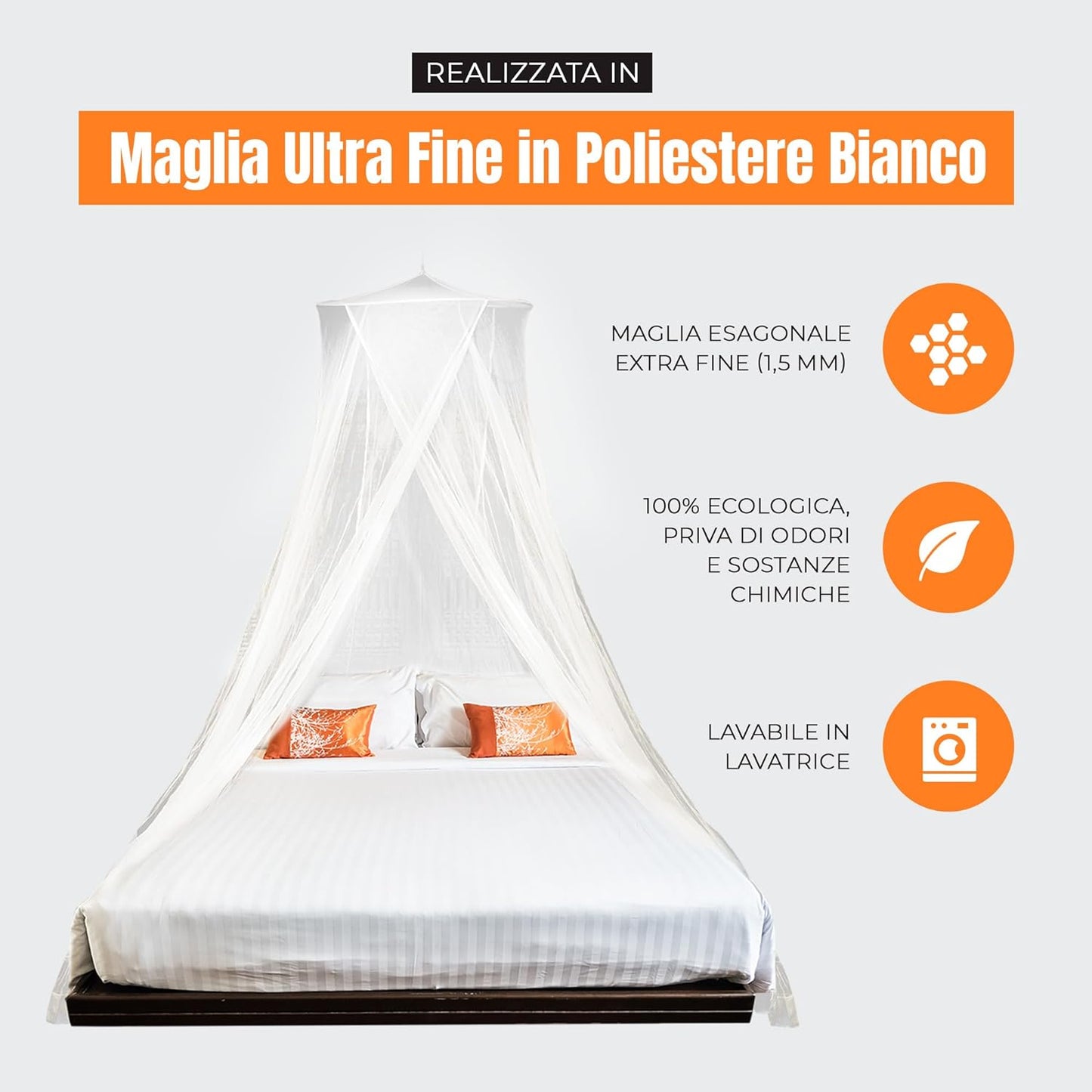 Zanzariera Letto Matrimoniale XL, Zanzariera Da Letto Matrimoniale a Baldacchino, Culle O Amache, Zanzariera per Letto Matrimoniale Con 2 Aperture, Contro Mosche, Vespe E Altri Insetti