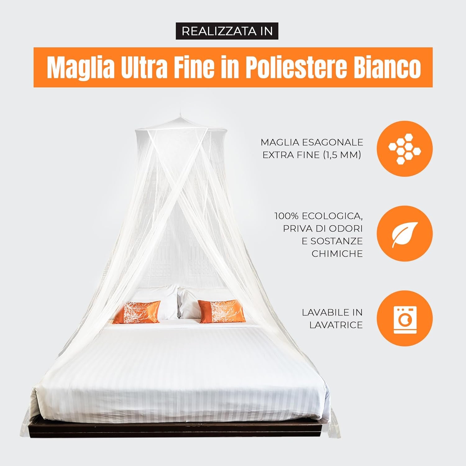 Zanzariera Letto Matrimoniale XL, Zanzariera Da Letto Matrimoniale a Baldacchino, Culle O Amache, Zanzariera per Letto Matrimoniale Con 2 Aperture, Contro Mosche, Vespe E Altri Insetti