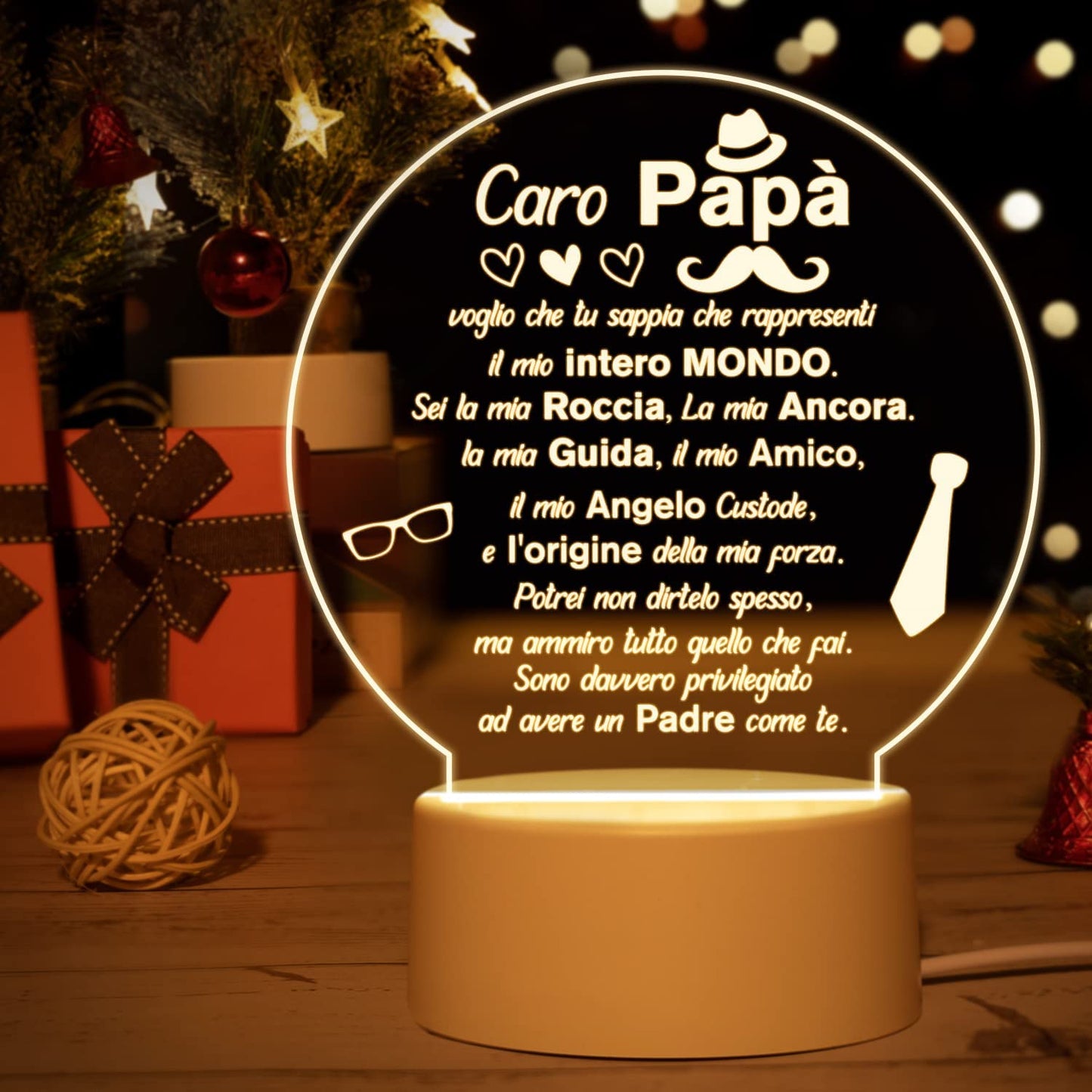 Regalo Papà - Festa Del Papa Idee Regalo Originale Luce Notturna, Regalo per Papà Compleanno, Regalo Festa Del Papà, Regalo Papà 2024 Offerta, Regali Papà Da Figlia, Regalo Uomo Natale