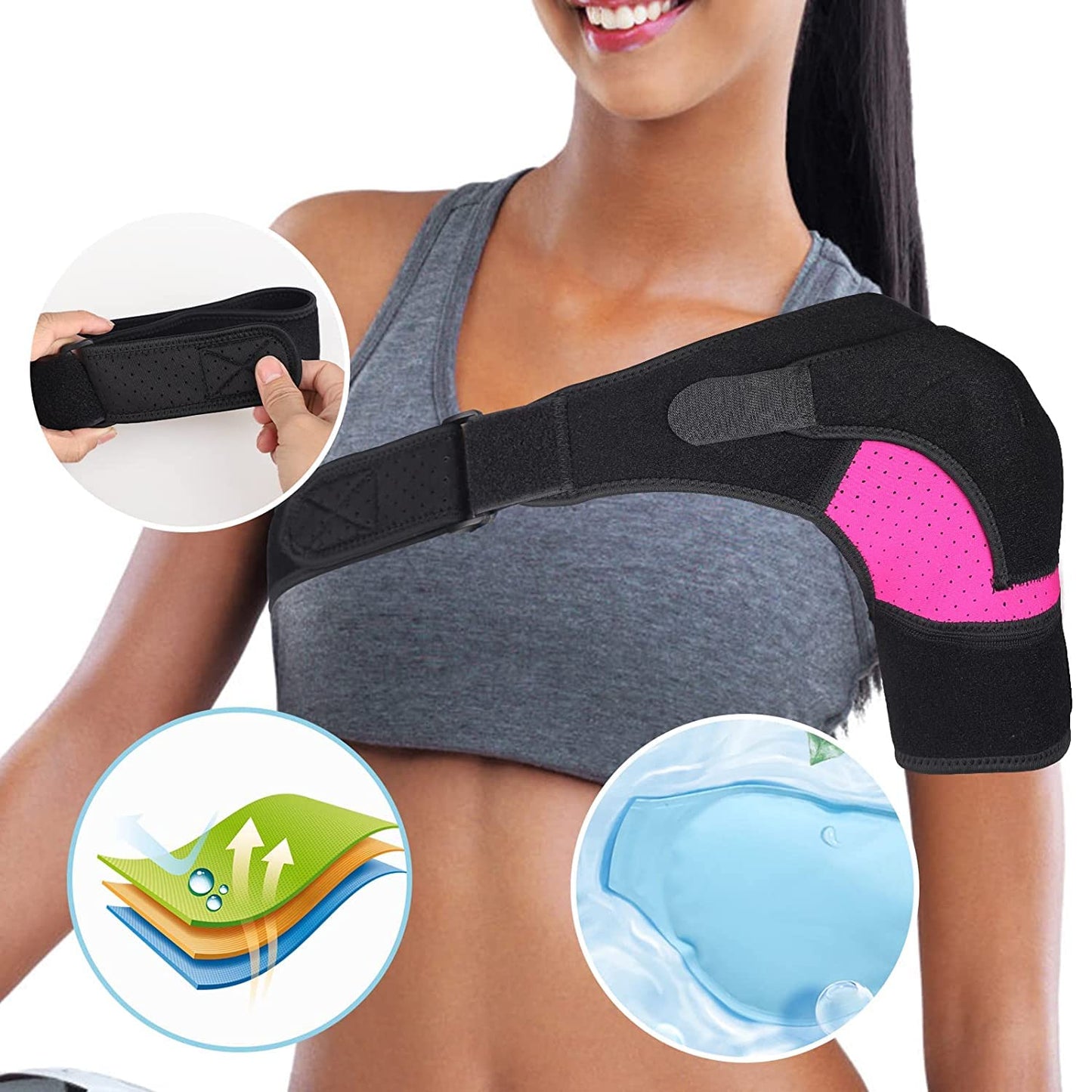 Supporto per Spalle in Neoprene, Supporto Regolabile per La Prevenzione Degli Infortuni E Il Recupero Degli Infortuni Sportivi, Spalle Artritiche per Spalla Sinistra/Destra, Uomo/Donna