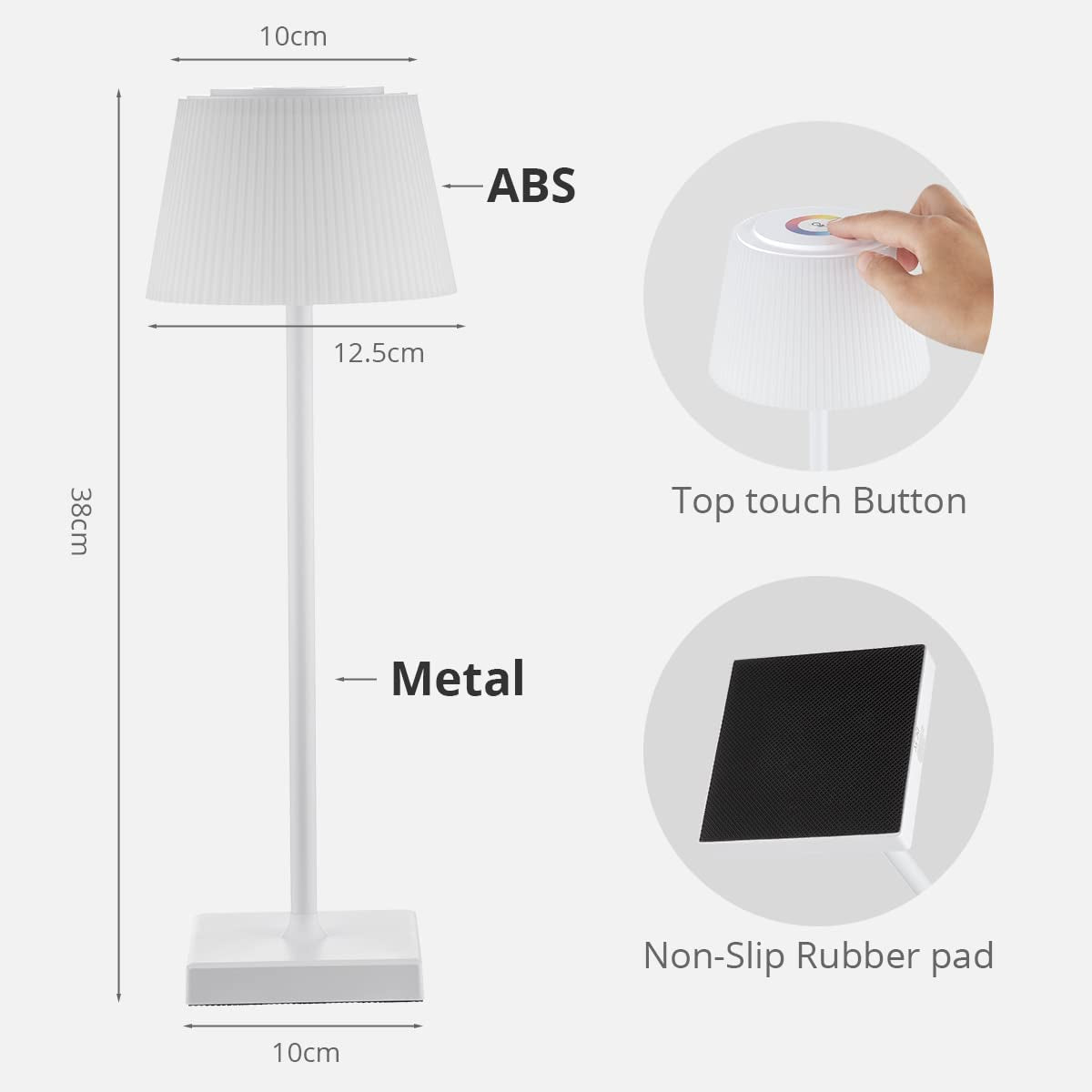 Lampada Da Tavolo LED Ricaricabile Senza Fili, RGB Lampada Touch Sense Dimmerabile 8 Colori per Camera, Ufficio, Bar, Ristoranti