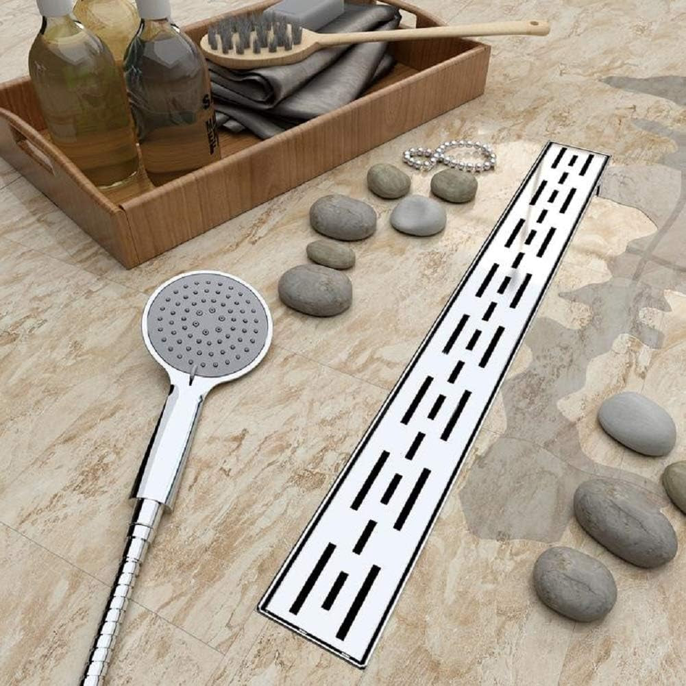 AICAIT Canaletta Scarico Doccia Canalina Scarico Doccia a Pavimento Typo Fessura in Acciaio Inossidabile per Box Doccia Bagno Piscina Drenaggio 70 Cm