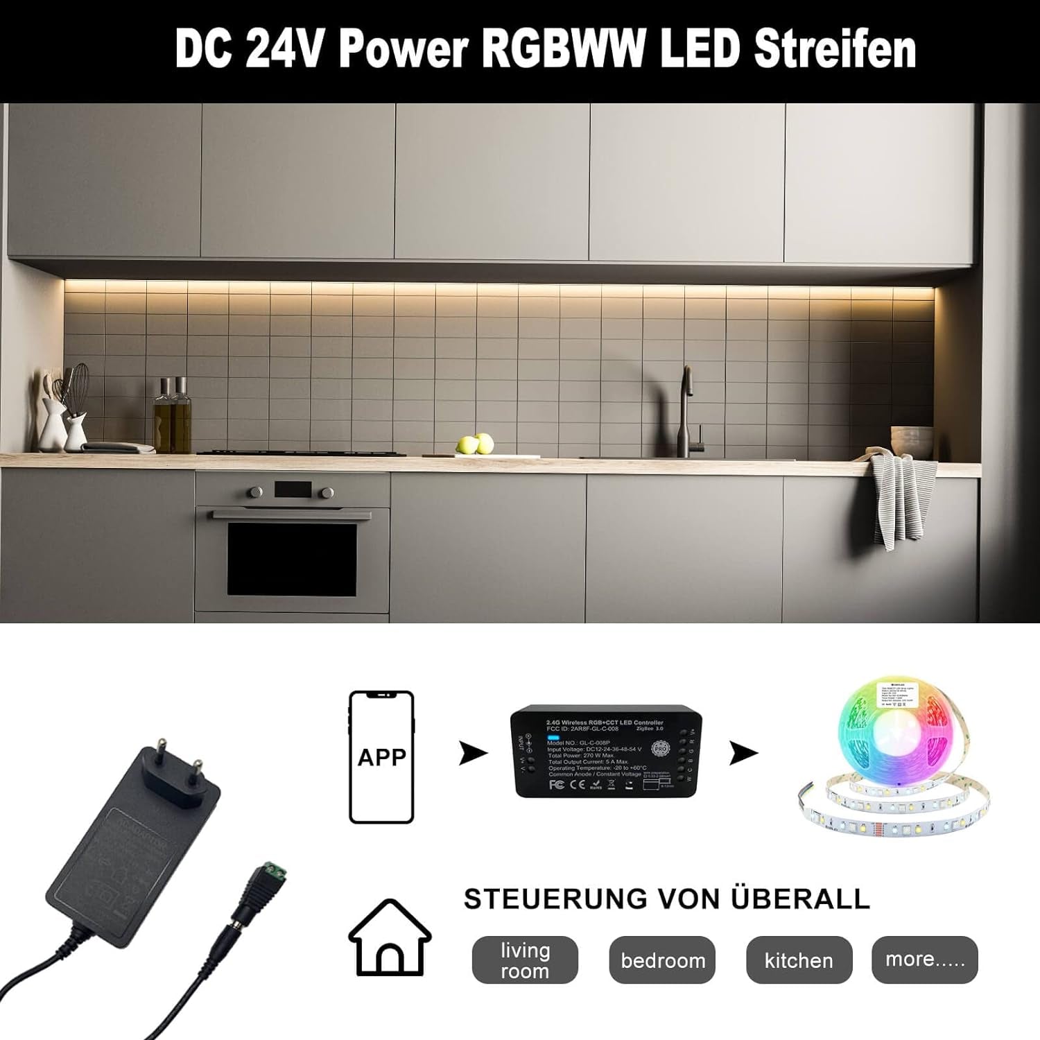 Adattatore Di Alimentazione Da 24V, 3A, DC24 Volt, 3000 Ma, 72W, Convertitore Da AC a DC, Trasformatore Da 100 a 240V, Spina UE per Strisce LED Da 24V, Driver LED