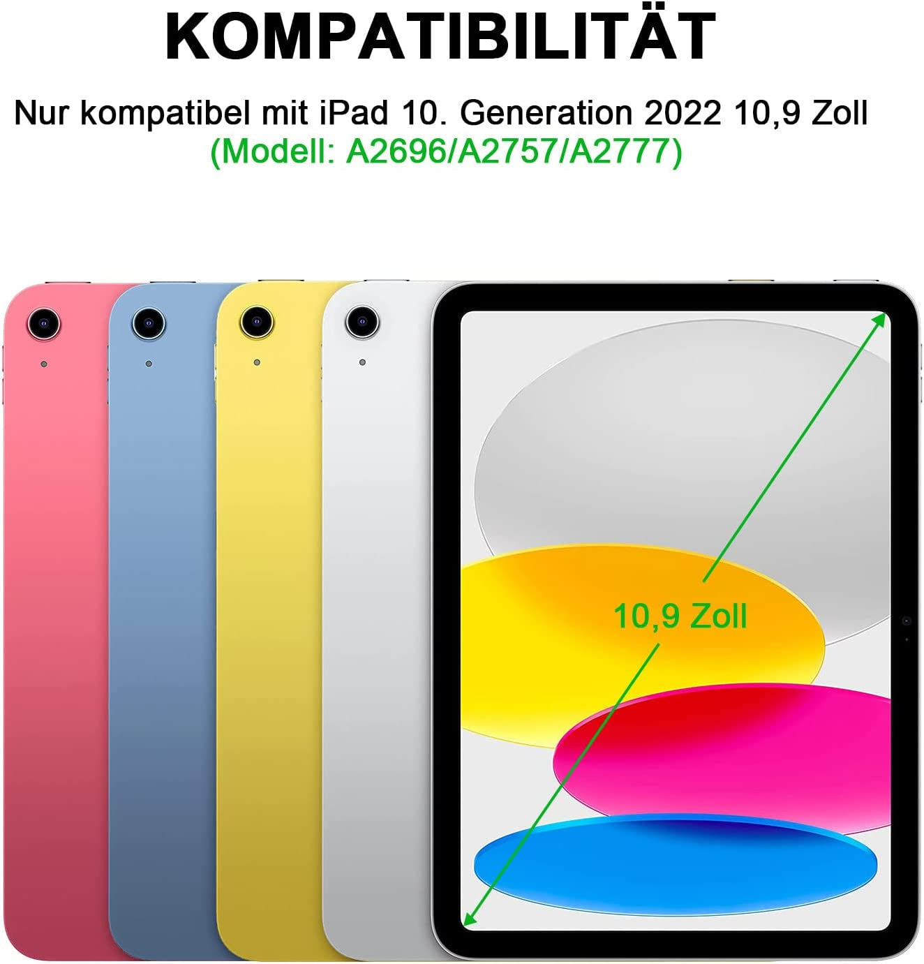Tastiera Retroilluminata Compatibile Con Ipad 10° Generazione 2022, Layout QWERTZ Magnetico, Tastiera Retroilluminata Rimovibile Con Custodia per Ipad 10° Gen 10,9 Pollici 2022, Blu
