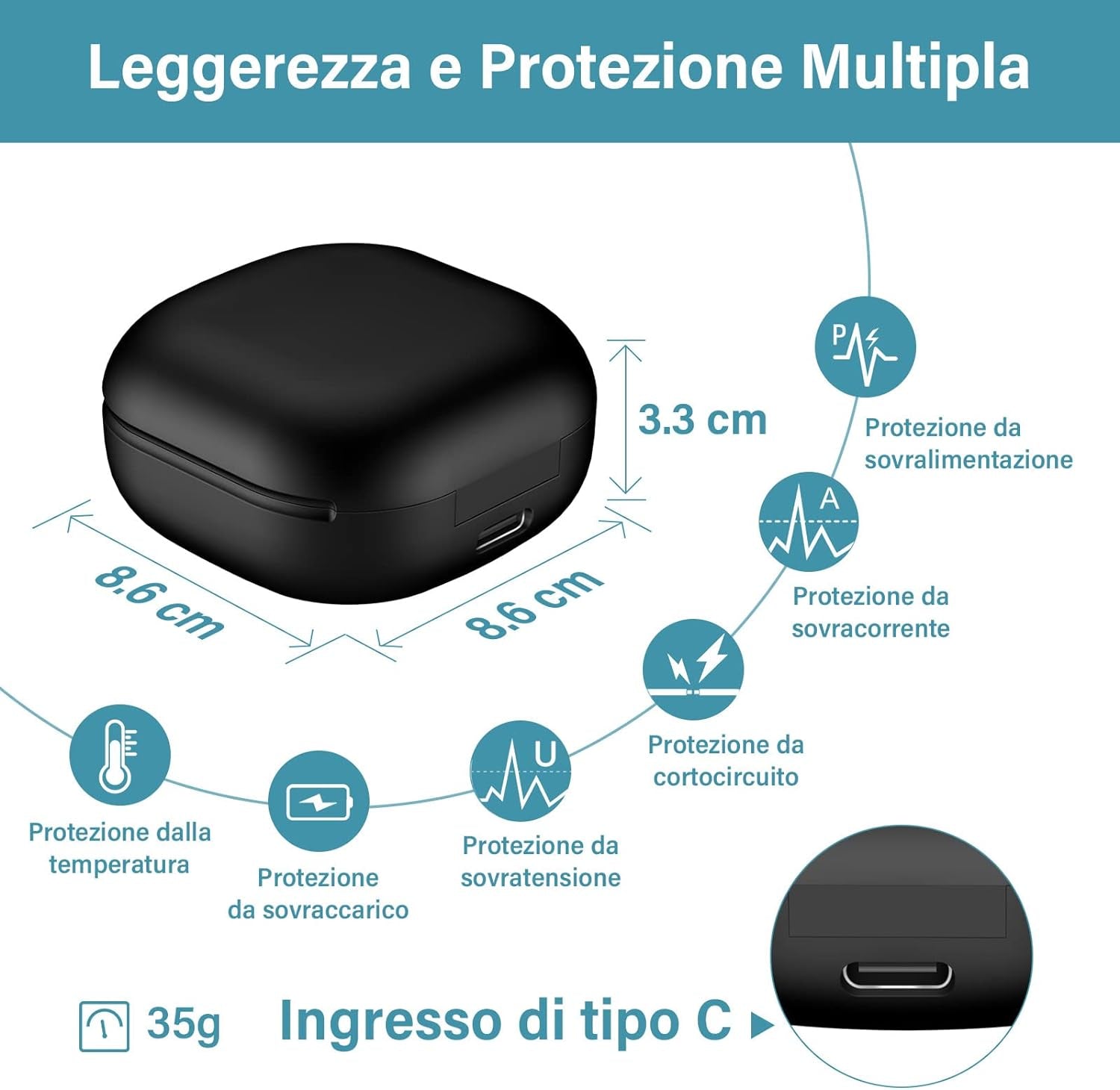 Custodia Di Ricarica Senza Fili Compatibile Con Samsung Galaxy Buds 2 SM-R177, Caricabatterie Di Ricambio, Sostituzione Della Custodia Con Cavo USB-C, Accoppiamento Bluetooth, Batteria Da 700 Mah