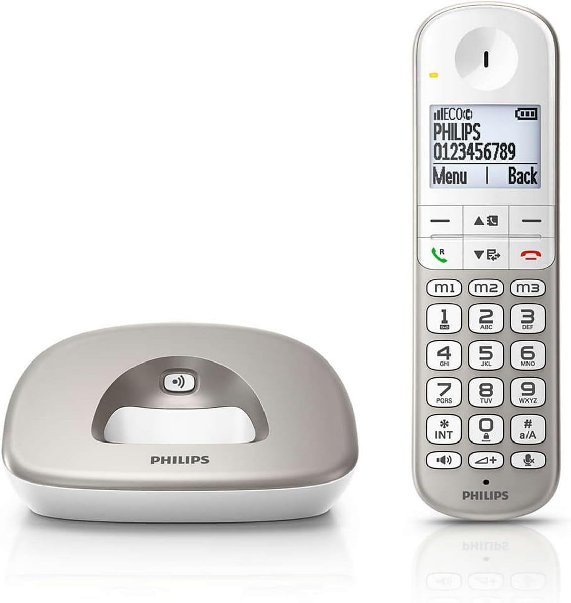 Philips DECT XL4901S/23 - Telefono Fisso Cordless, Display Da 1,9", Vivavoce Integrato, ID Chiamante, Tastiera Retroilluminata, Selezione Diretta - Bianco (Compatibile: ES, IT)