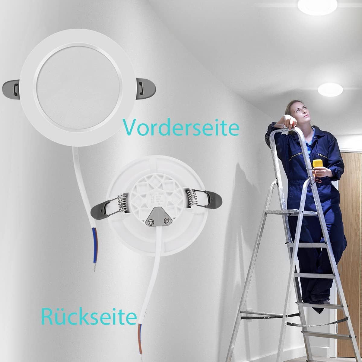 6 Pezzi LED Faretti Da Incasso Luci Da Incasso a Soffitto Spot Led 6W 500 Lumen 6000K Bianco Ultra Piatto E Sottile IP44 Bianco Freddo Protezione Degli Occhi E Risparmio Energetico